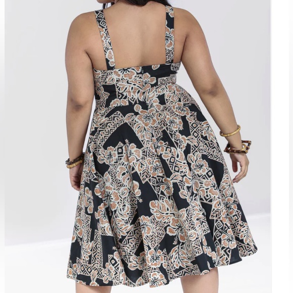 Tiki Hawaiian print 50s dress - Picture 3 of 7